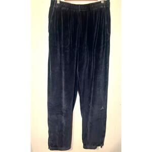 Nike Air Jordan Velour Track Pants Dark Blue Large W/ embroidered Jumpman logo